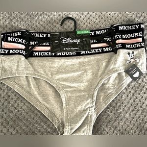 Disney 3Pk NWT Hipster Underwear XL Cotton Black pink & gray